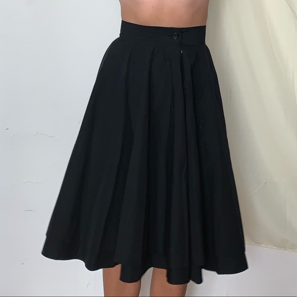 Full Black Midi Skirt Mod Cloth Size XS Unique